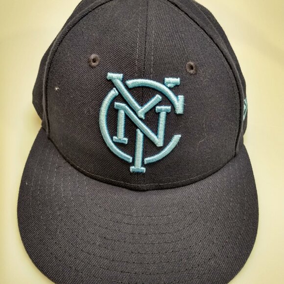 New York City FC Hat Cap Navy Blue New Era Fitted 7 1/4 Football Club MLS NYC FC - Picture 1 of 7